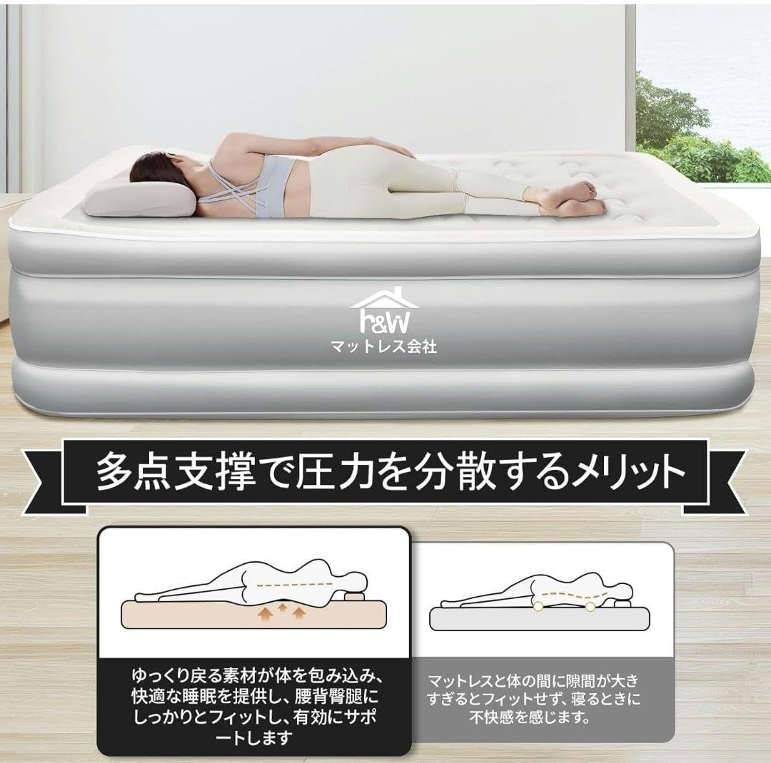 エアーベッド セミダブル 40cm 電動 充電式ポンプ内蔵 寝具　防災キャンプ 楽天市場】エアーベッド 電動 ポンプ内蔵 シングル ダブル 電動